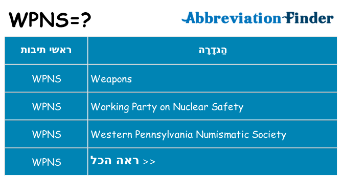 מה הפירוש wpns