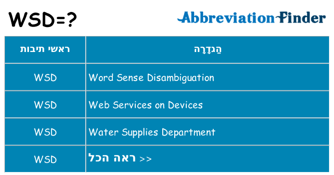 מה הפירוש wsd