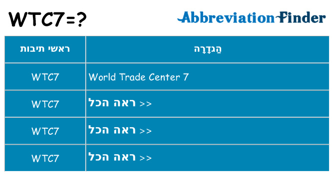 מה הפירוש wtc7