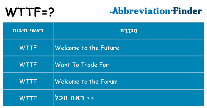 מה הפירוש wttf
