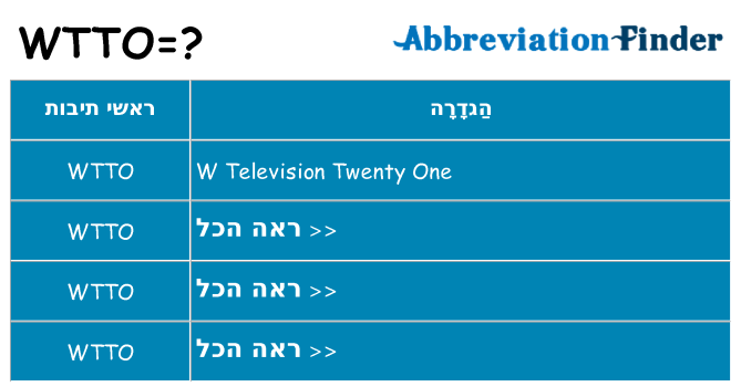 מה הפירוש wtto
