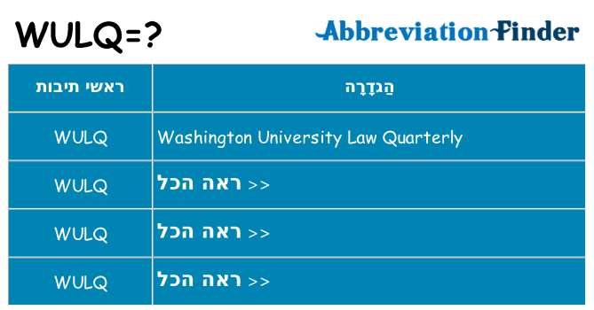 מה הפירוש wulq