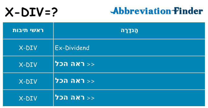 מה הפירוש x-div