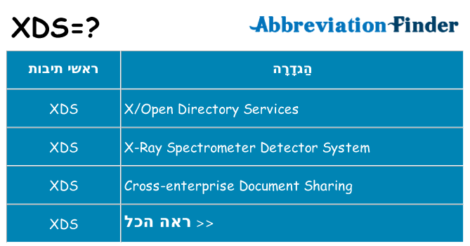 מה הפירוש xds