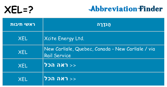 מה הפירוש xel