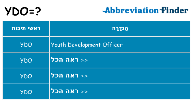 מה הפירוש ydo