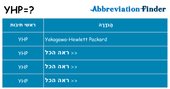 מה הפירוש yhp