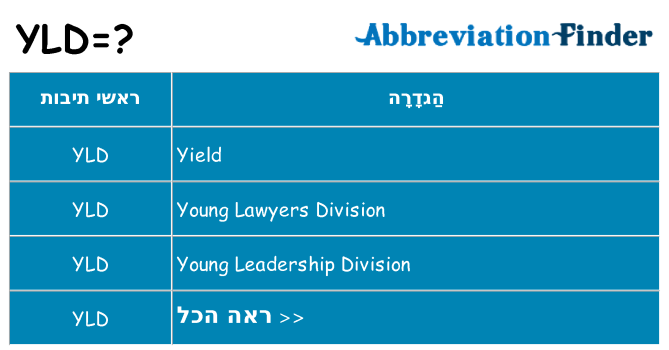 מה הפירוש yld