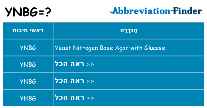 מה הפירוש ynbg