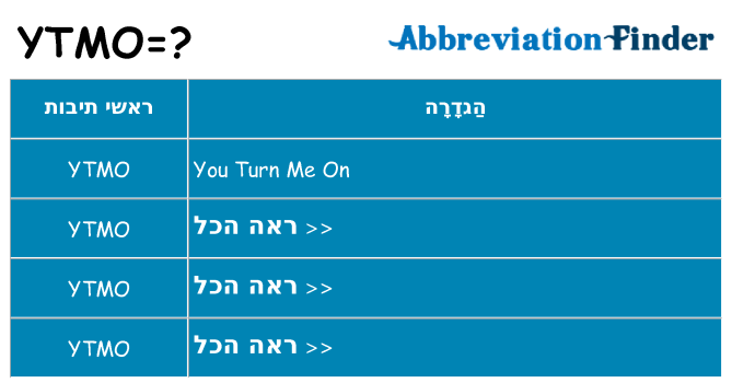 מה הפירוש ytmo