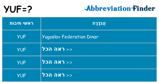 מה הפירוש yuf