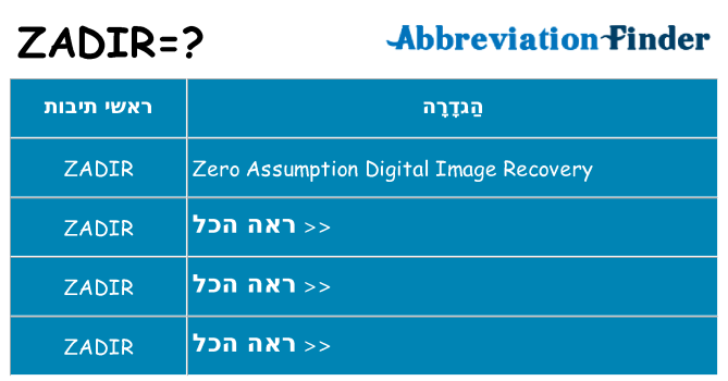 מה הפירוש zadir