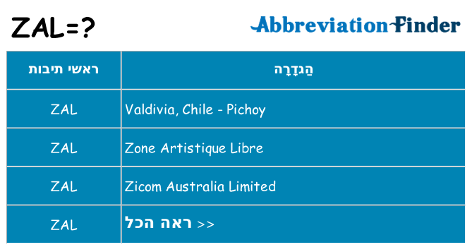 מה הפירוש zal