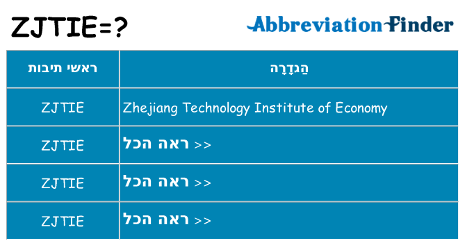 מה הפירוש zjtie
