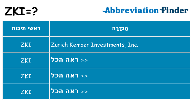 מה הפירוש zki