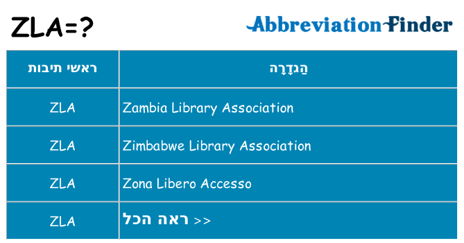 מה הפירוש zla