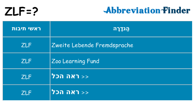 מה הפירוש zlf