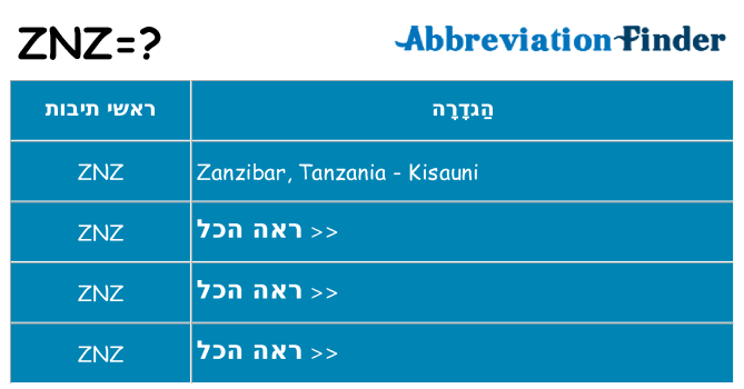 מה הפירוש znz
