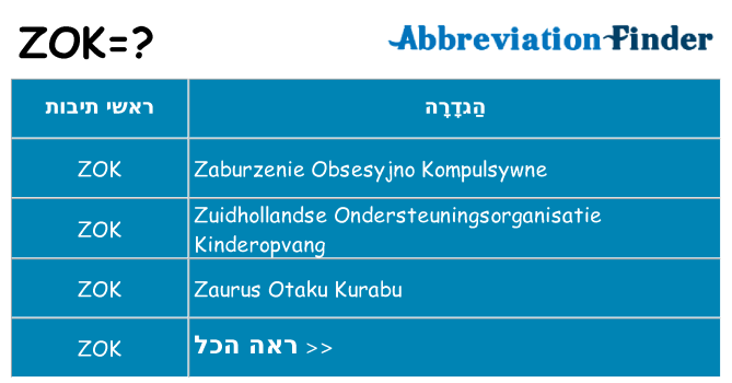 מה הפירוש zok