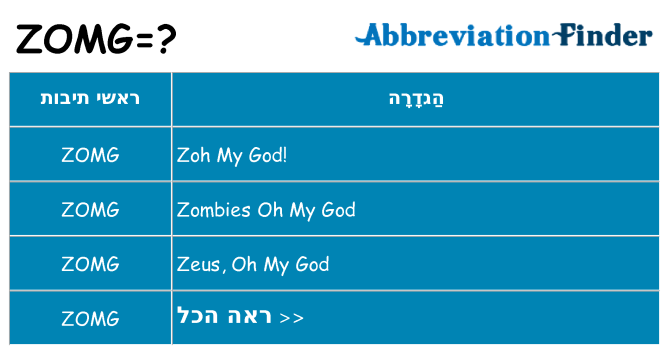 מה הפירוש zomg
