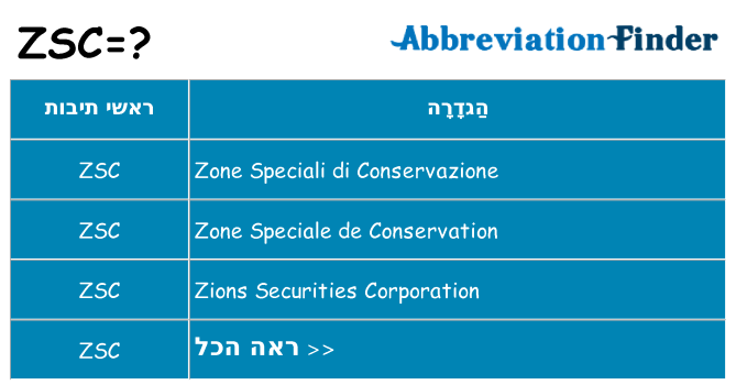 מה הפירוש zsc