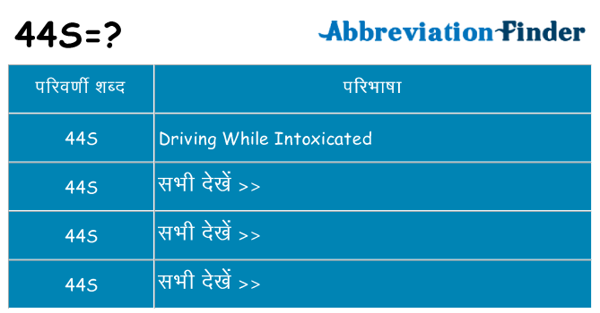 44s का क्या अर्थ है