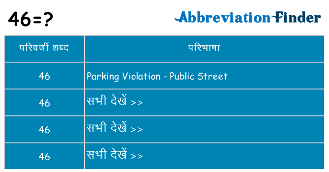 46 का क्या अर्थ है