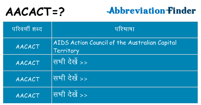aacact का क्या अर्थ है