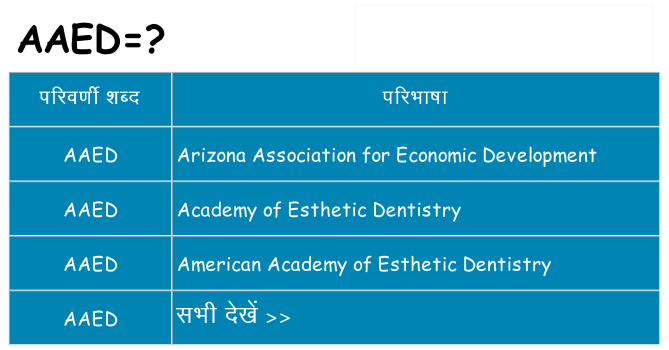 aaed का क्या अर्थ है