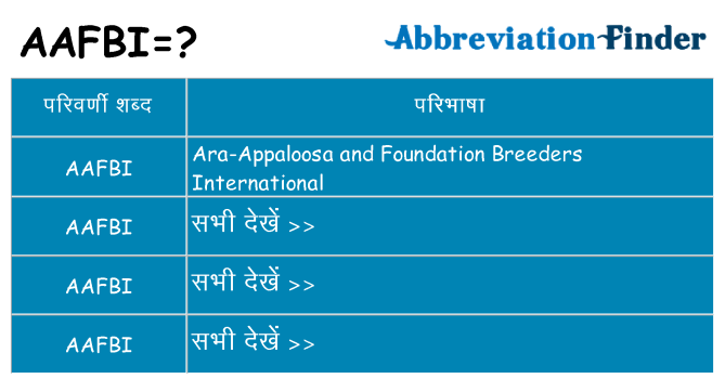 aafbi का क्या अर्थ है