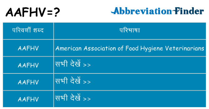 aafhv का क्या अर्थ है