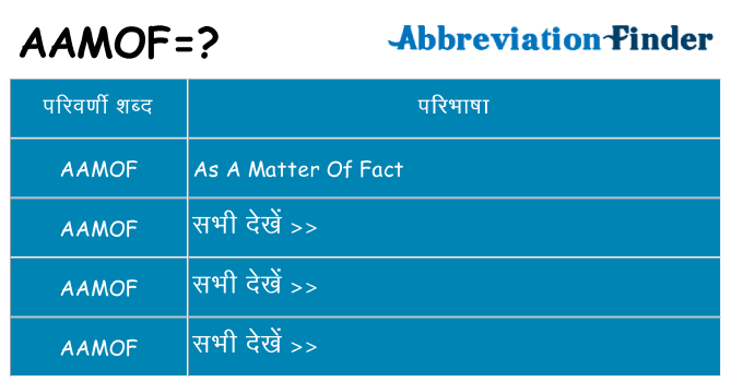 aamof का क्या अर्थ है