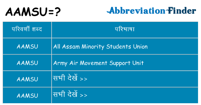 aamsu का क्या अर्थ है