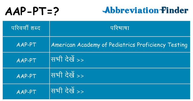 aap-pt का क्या अर्थ है