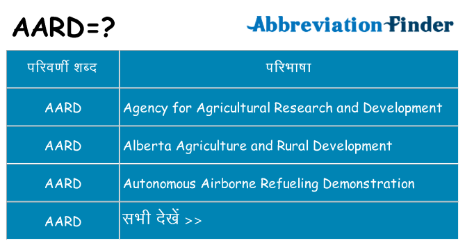 aard का क्या अर्थ है