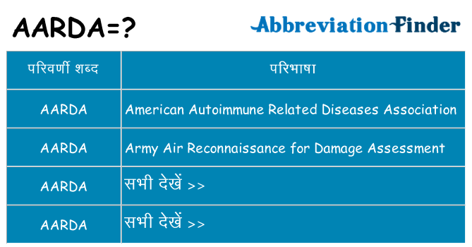 aarda का क्या अर्थ है