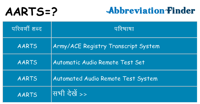 aarts का क्या अर्थ है