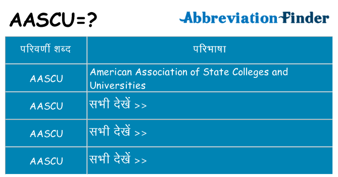 aascu का क्या अर्थ है