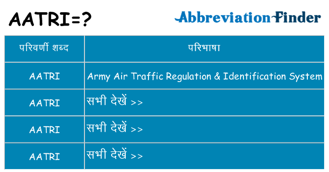 aatri का क्या अर्थ है
