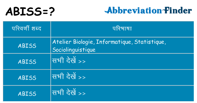 abiss का क्या अर्थ है