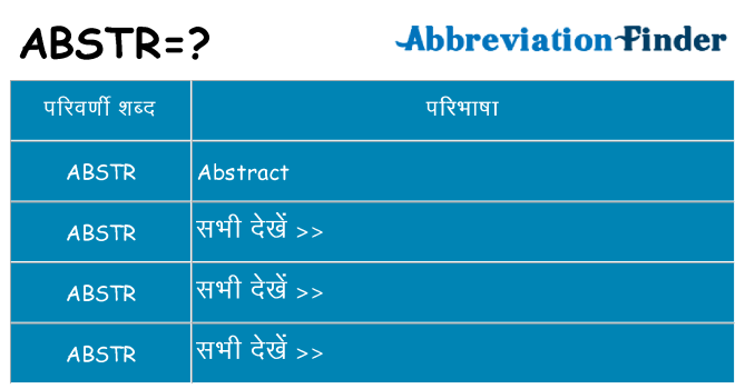 abstr का क्या अर्थ है