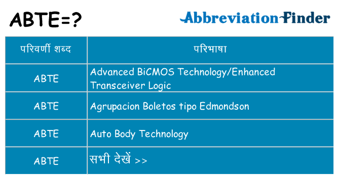 abte का क्या अर्थ है