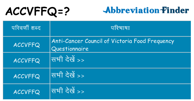 accvffq का क्या अर्थ है