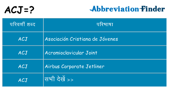 acj का क्या अर्थ है
