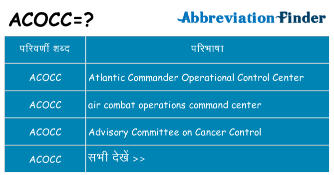 acocc का क्या अर्थ है