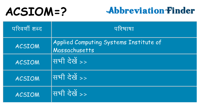 acsiom का क्या अर्थ है