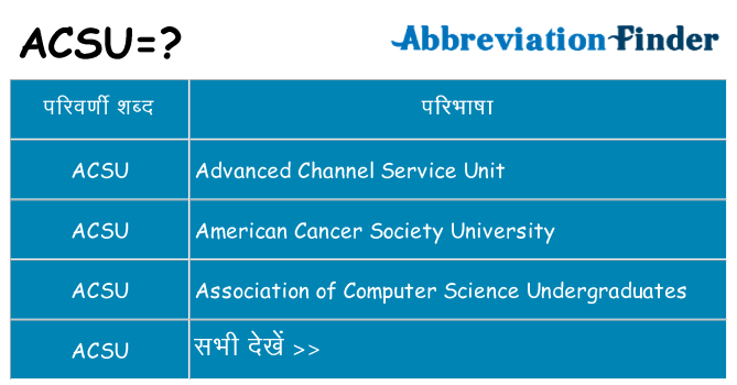 acsu का क्या अर्थ है
