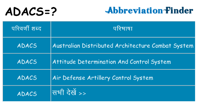 adacs का क्या अर्थ है