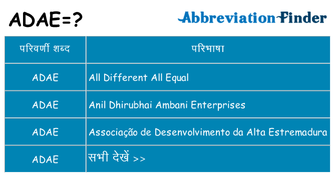adae का क्या अर्थ है