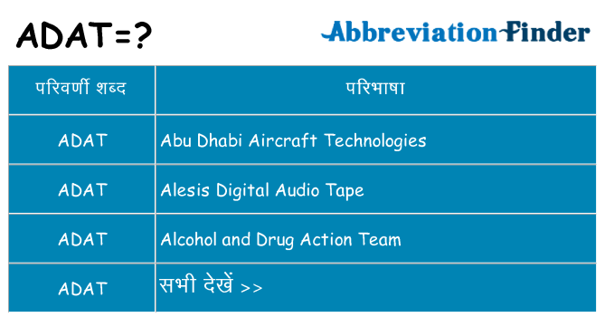adat का क्या अर्थ है